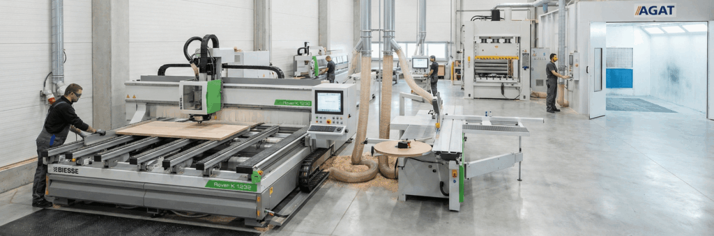 Zaawansowane centrum obróbcze CNC Biesse i linia lakiernicza w zakładzie produkcyjnym Keoda